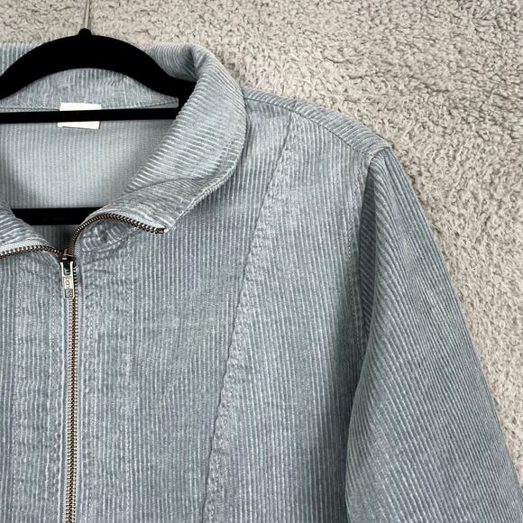 Poetry Corduroy Half Zip Pullover Womens 8 Blue Casual Lightweight Jacket - Picture 2 of 13